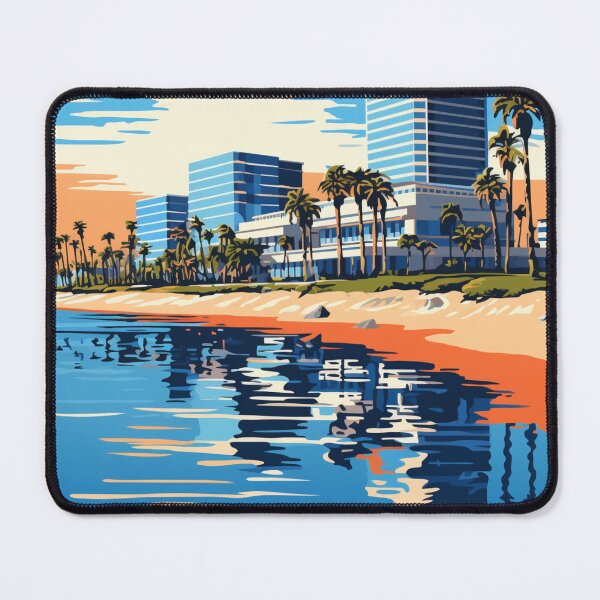 Item preview, A Pop Art Travel Print of Long Beach - California - US designed and sold by StudioRedKoala.