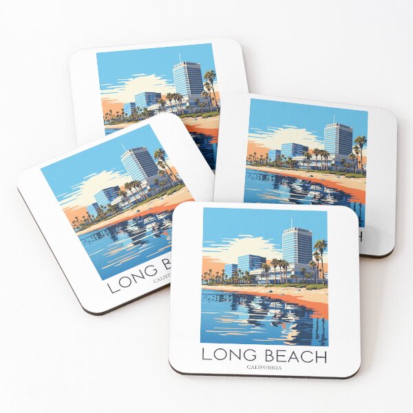 Item preview, A Pop Art Travel Print of Long Beach - California - US designed and sold by StudioRedKoala.