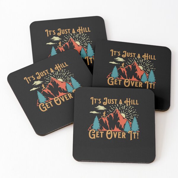 Item preview, Retro Running Motivational Saying Just a Hill Get Over It designed and sold by MissRasheedHam.