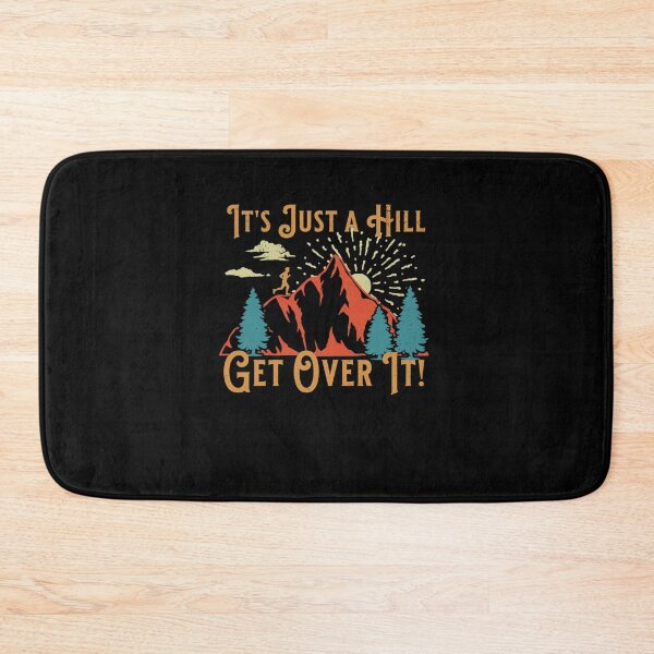 Item preview, Retro Running Motivational Saying Just a Hill Get Over It designed and sold by MissRasheedHam.