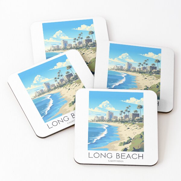 Item preview, A Pop Art Travel Print of Long Beach - California - US designed and sold by StudioRedKoala.