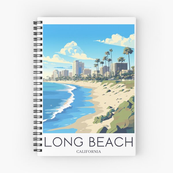 Item preview, A Pop Art Travel Print of Long Beach - California - US designed and sold by StudioRedKoala.