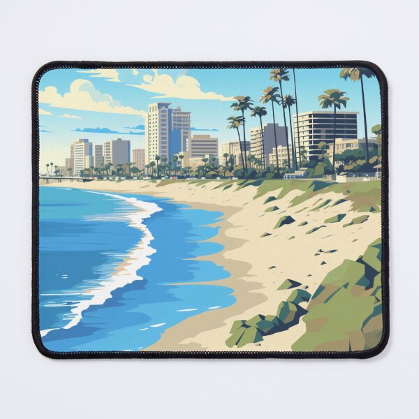 Item preview, A Pop Art Travel Print of Long Beach - California - US designed and sold by StudioRedKoala.