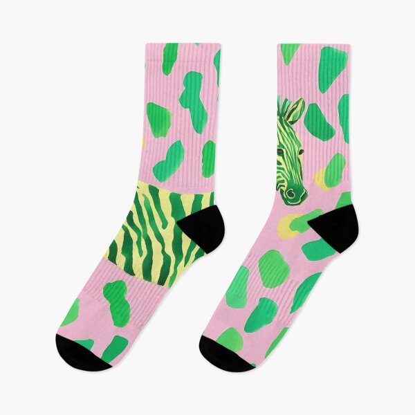 Item preview, Cebra verde y amarilla sobre rosa con manchas verdes. designed and sold by SophieClimaArt.