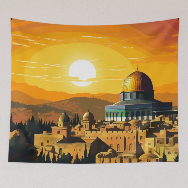 Item preview, A Pop Art Travel Print of Jerusalem - Israel designed and sold by StudioRedKoala.