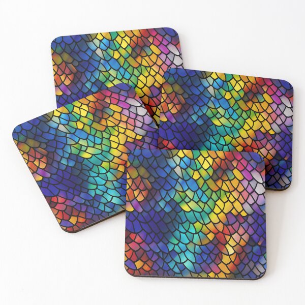 Item preview, Colorful fantasy pattern orange blue red white green turquoise yellow black rainbow designed and sold by G-M-Designs.