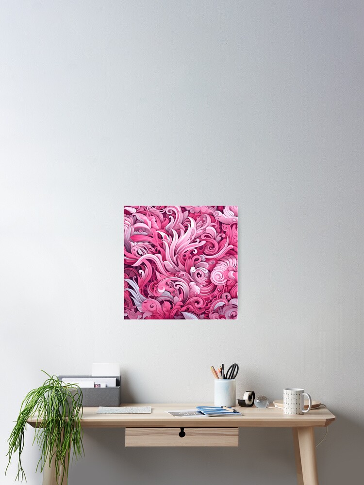Thumbnail 2 of 3, Poster, Pink beauty wings pattern designed and sold by SmileshareShop.
