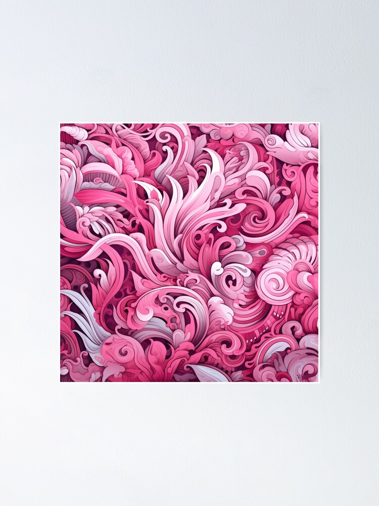 Thumbnail 1 of 3, Poster, Pink beauty wings pattern designed and sold by SmileshareShop.
