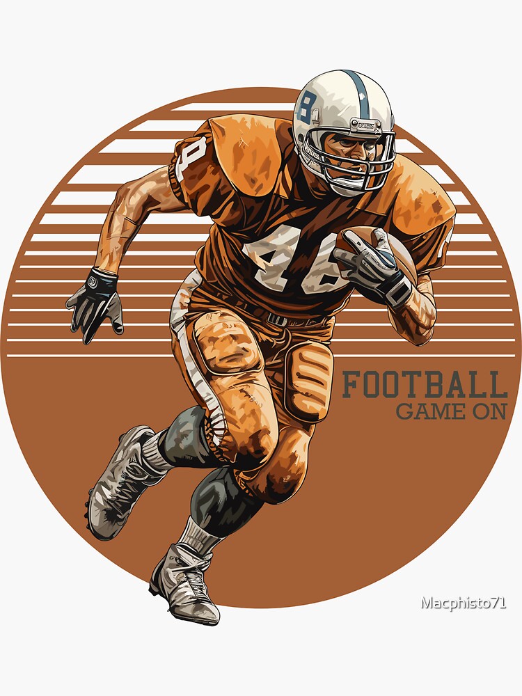 American Football Player Retro Vintage Gift' Sticker by Macphisto71