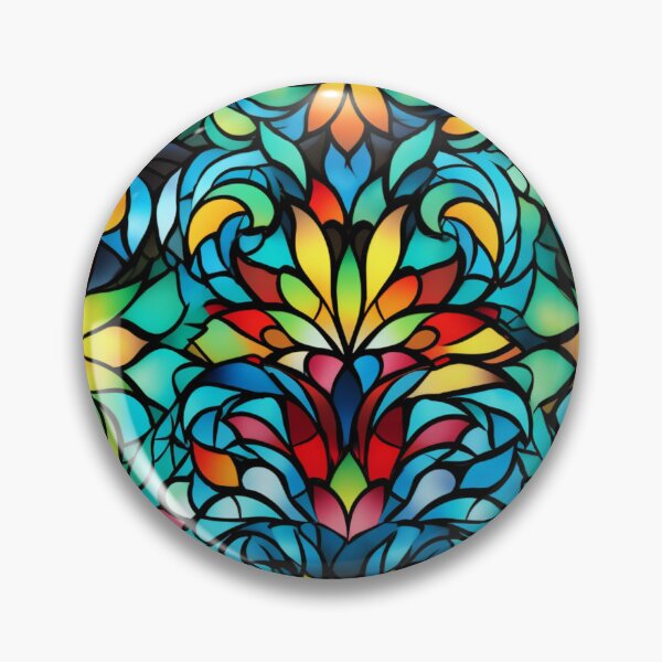 Item preview, Colorful fantasy pattern orange blue red white green turquoise yellow black ornaments designed and sold by G-M-Designs.