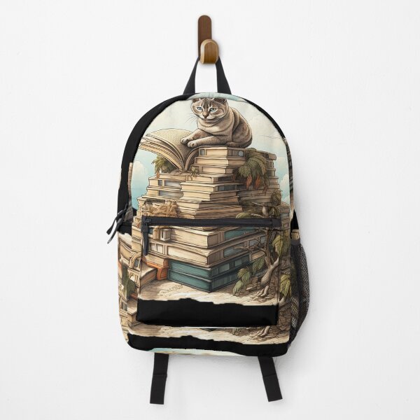 Item preview,  Cute cat on books pyramid designed and sold by SameeraDammeyer.