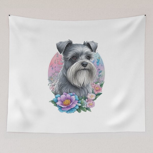 Item preview, My cute Schnauzer dog and his flowers. designed and sold by Natcharee.