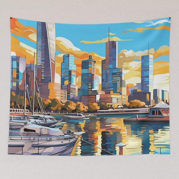 Item preview, A Pop Art Travel Print of the Puerto Madero in Buenos Aires - Argentina  designed and sold by StudioRedKoala.