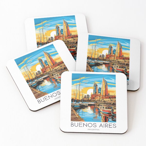 Item preview, A Pop Art Travel Print of the Puerto Madero in Buenos Aires - Argentina  designed and sold by StudioRedKoala.
