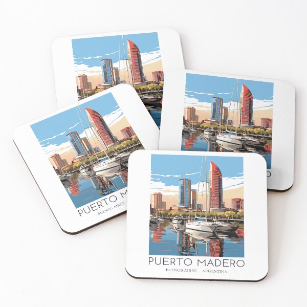 Item preview, A Pop Art Travel Print of the Puerto Madero in Buenos Aires - Argentina  designed and sold by StudioRedKoala.