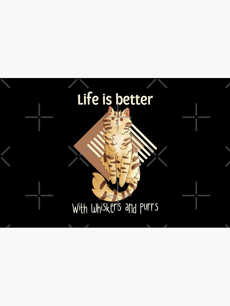 Thumbnail 4 of 4, Zipper Pouch, Life is better with… - Golden Tabby cat designed and sold by FelineEmporium.