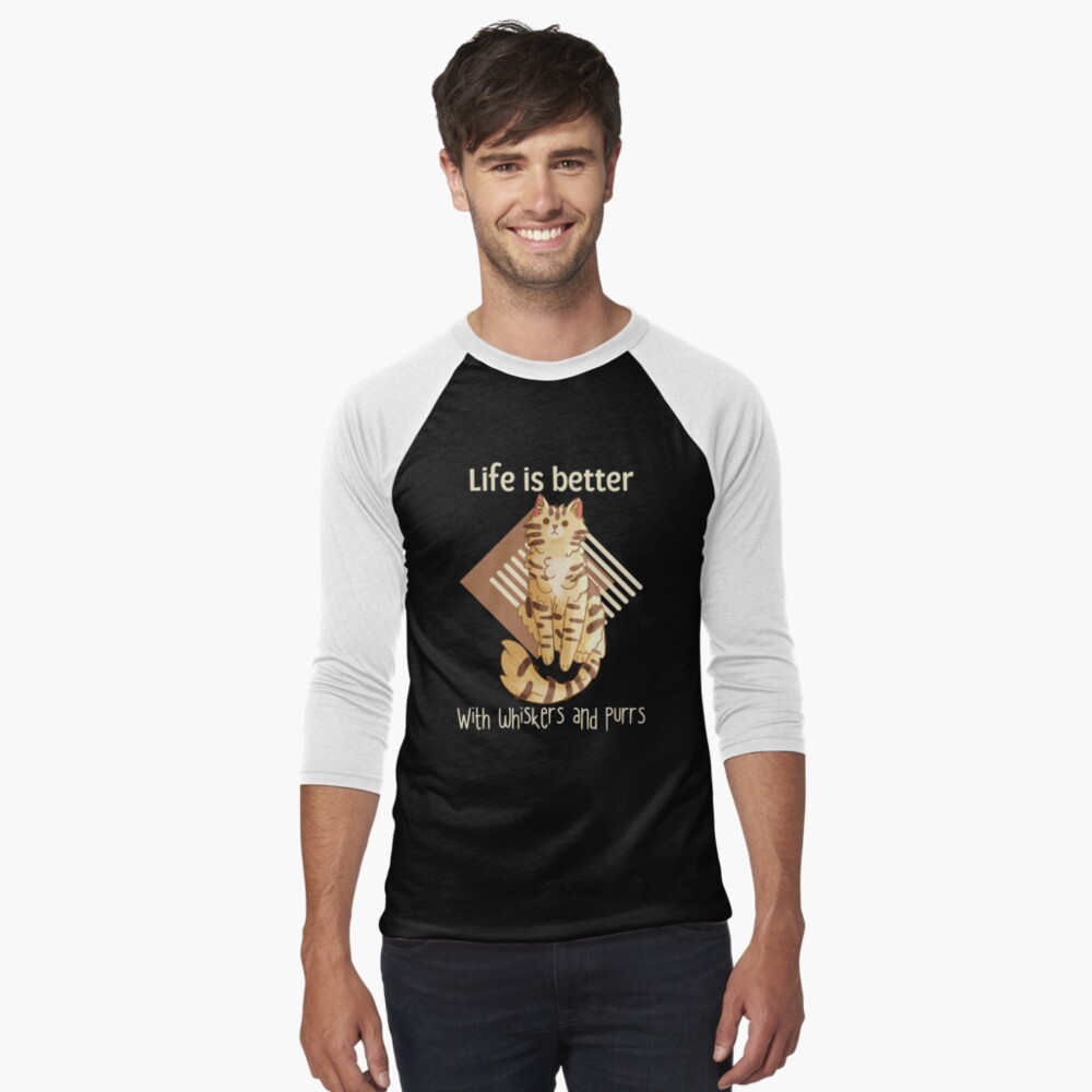 Item preview, Baseball ¾ Sleeve T-Shirt designed and sold by FelineEmporium.