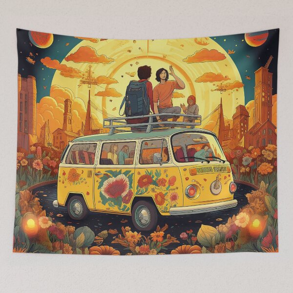 Item preview, Travellers in Colorful Van designed and sold by DesignArtique.