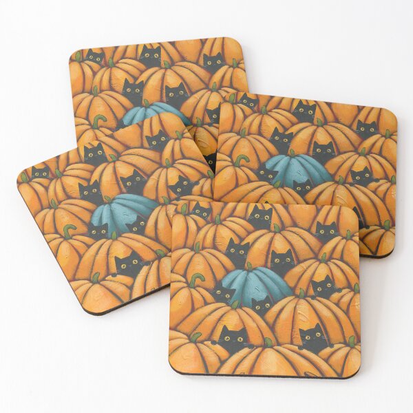 Item preview, More Black Cats in the Pumpkin Patch designed and sold by KilkennyCat Art.