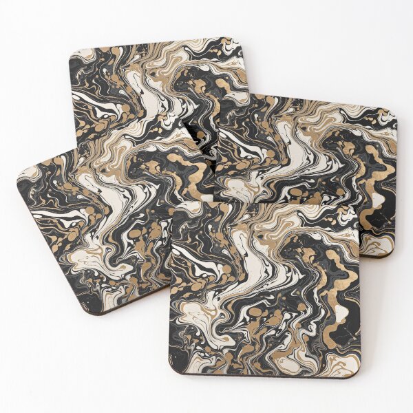 Item preview, Abstract Fluid Black White And Gold designed and sold by SilentSpirits.