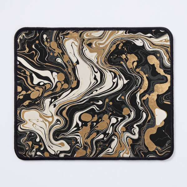 Item preview, Abstract Fluid Black White And Gold designed and sold by SilentSpirits.
