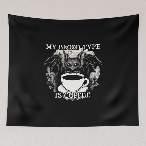 Item preview, Bat Barista My blood type is coffee designed and sold by AngelinaBezm.
