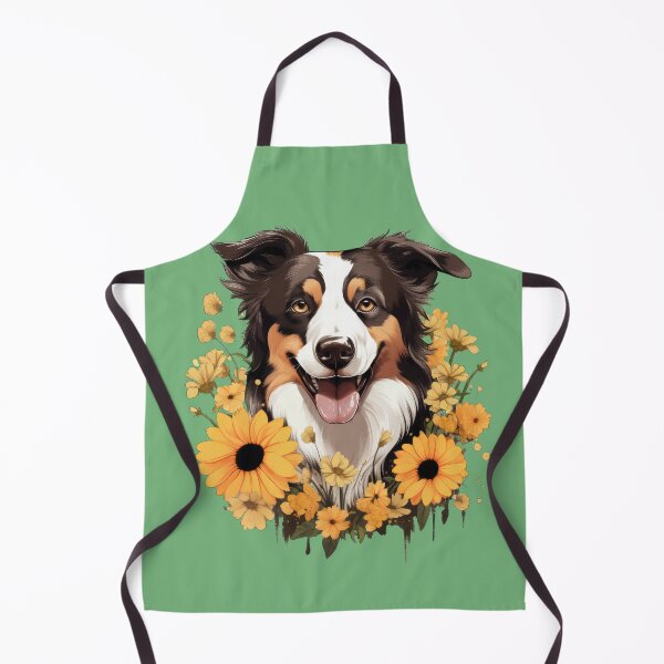 Item preview, Happy Collie in Yellow Flowers designed and sold by ZombieLH.