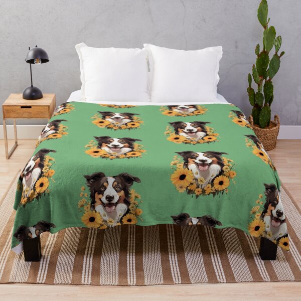 Item preview, Happy Collie in Yellow Flowers designed and sold by ZombieLH.