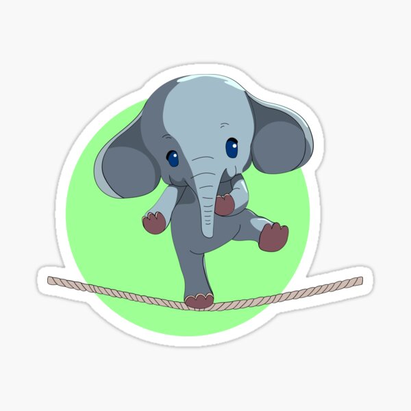 Elephant Tightrope Walking - Loco Animal Squad Sticker