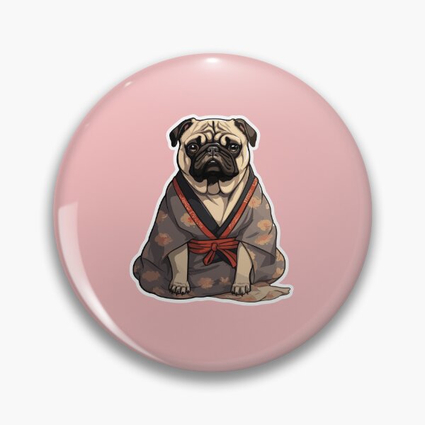Item preview, Cutie Sad Pug Dog in Kimono designed and sold by Cultour.