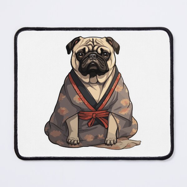 Item preview, Cutie Sad Pug Dog in Kimono designed and sold by Cultour.