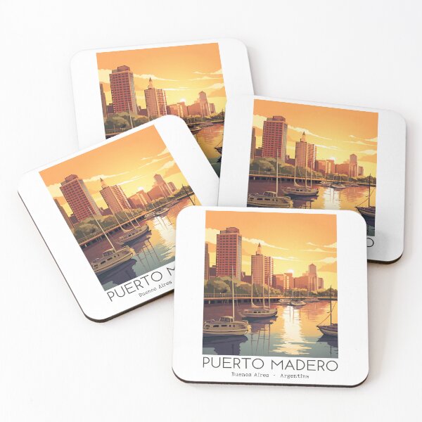 Item preview, A Vintage Travel Illustration of the Puerto Madero in Buenos Aires - Argentina  designed and sold by GoodOldVintage.