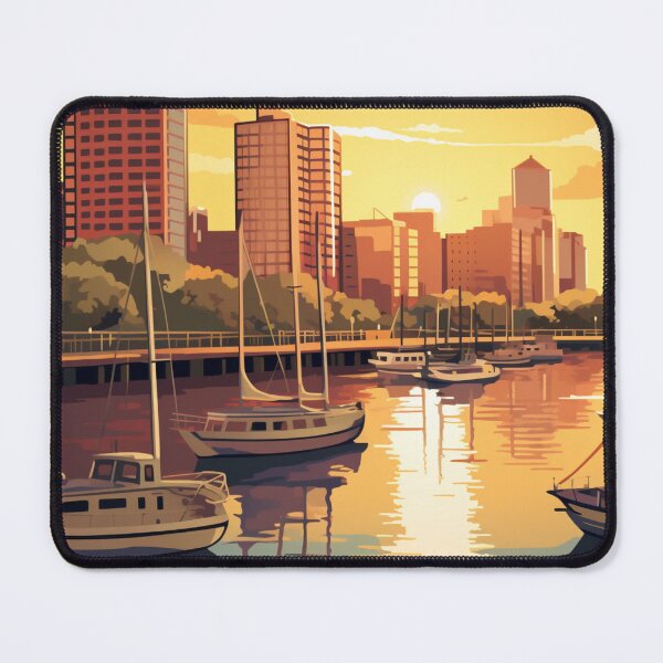 Item preview, A Vintage Travel Illustration of the Puerto Madero in Buenos Aires - Argentina  designed and sold by GoodOldVintage.