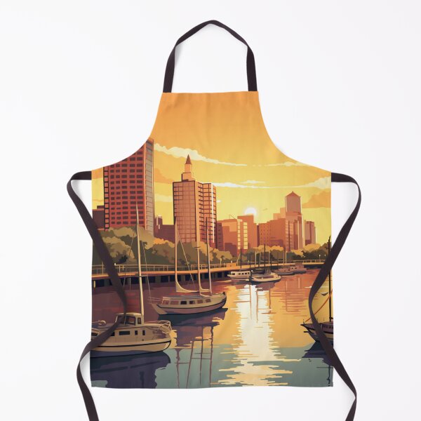 Item preview, A Vintage Travel Illustration of the Puerto Madero in Buenos Aires - Argentina  designed and sold by GoodOldVintage.