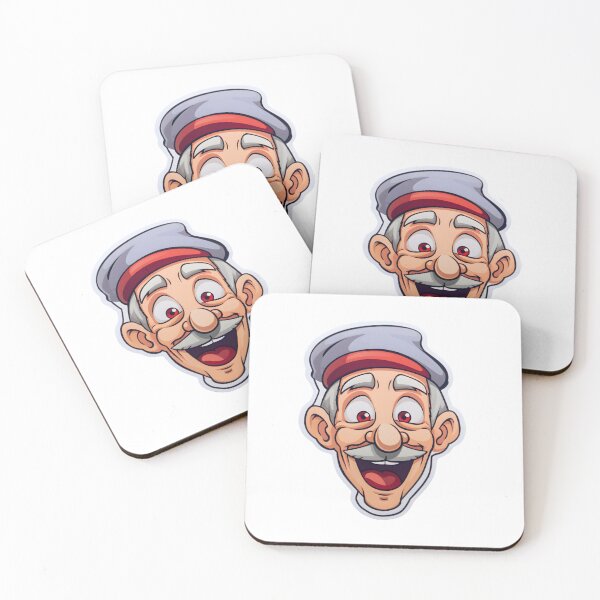 Item preview, Cartoon Smiling Old Man Wearing Hat designed and sold by ZappyP.