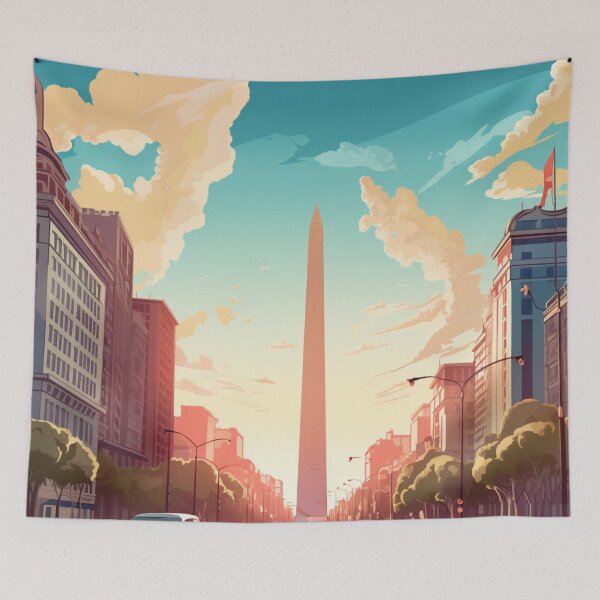 Item preview, A Vintage Travel Illustration of Buenos Aires - Argentina  designed and sold by GoodOldVintage.