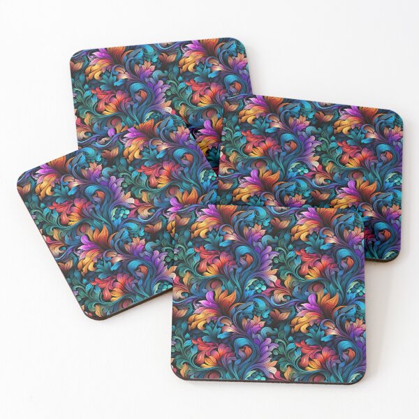 Item preview, Psychedelic and colorful floral pattern designed and sold by nellylebrun.