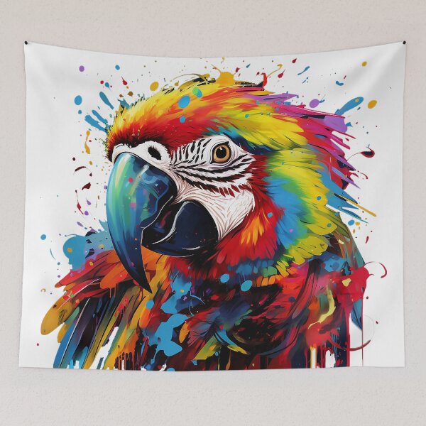 Item preview, Colorful Parrot in Paint Art designed and sold by DesignArtique.