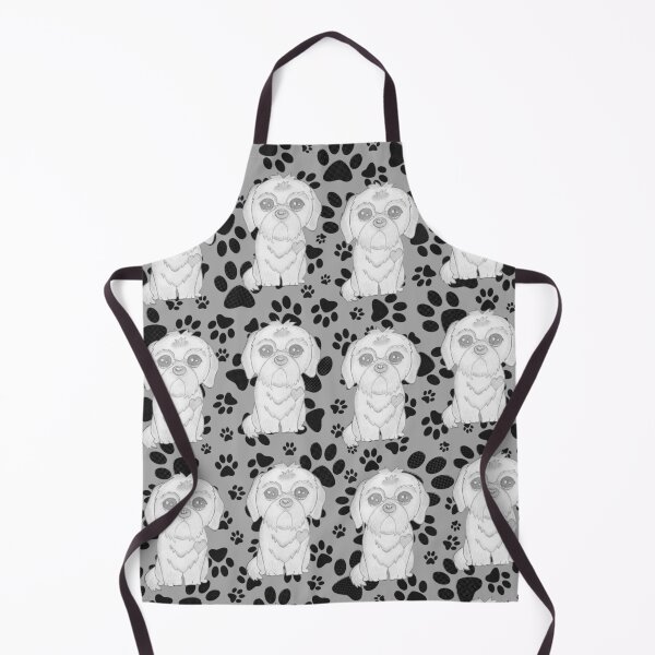 Item preview, Shih Tzu and Dog Paws Black and white designed and sold by homemadecreate.
