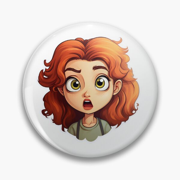 Item preview, Surprised looking cartoon girl with red hair designed and sold by ZappyP.