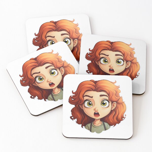 Item preview, Surprised looking cartoon girl with red hair designed and sold by ZappyP.