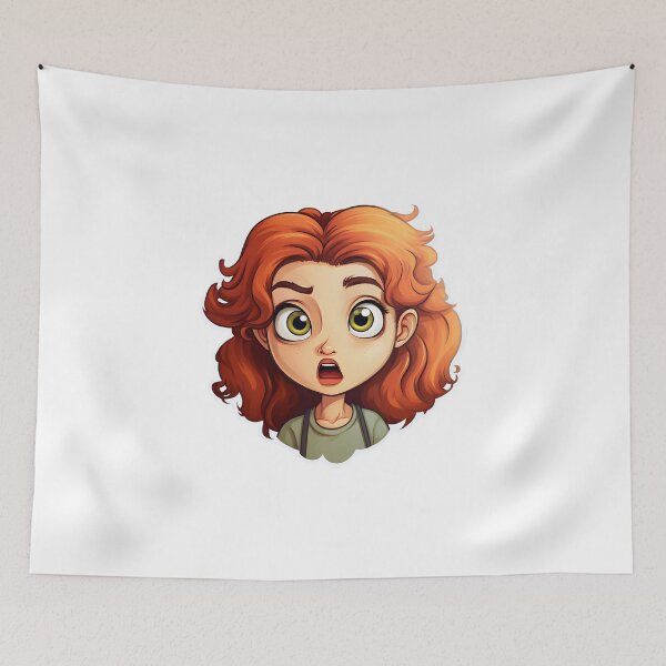 Item preview, Surprised looking cartoon girl with red hair designed and sold by ZappyP.