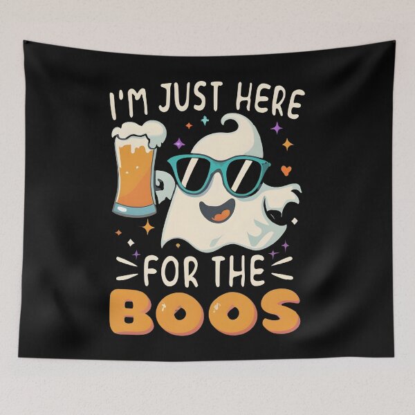 Item preview, I am Just Here for the BOOs - Funny Ghost  designed and sold by Adeel Mushtaq.