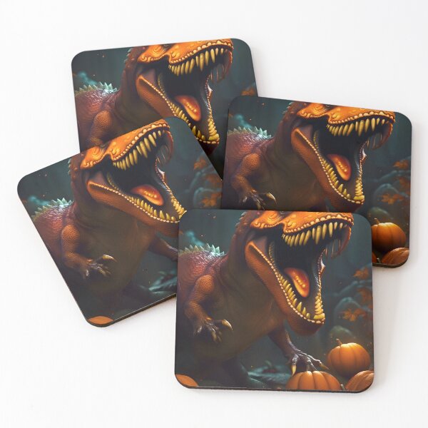 Item preview, Scary Halloween Dinosaur with pumpkins 3 designed and sold by HofTao.