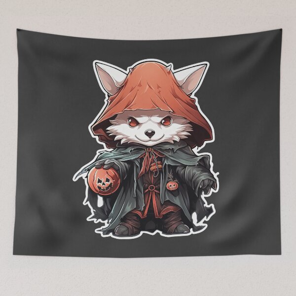 Item preview, Scary Red fox in horror outfit - Halloween Special designed and sold by Sidewayanimals.