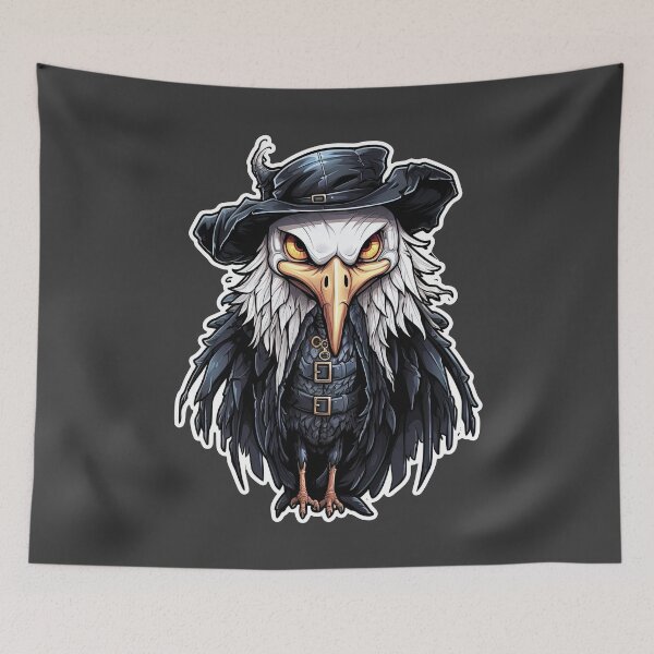 Item preview, Scary Secretary Bird in horror outfit - Halloween Special designed and sold by Sidewayanimals.