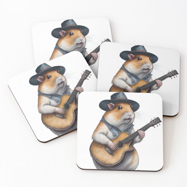 Item preview, Hamster playing an acoustic guitar , hamster lovers designed and sold by ratchawoot.