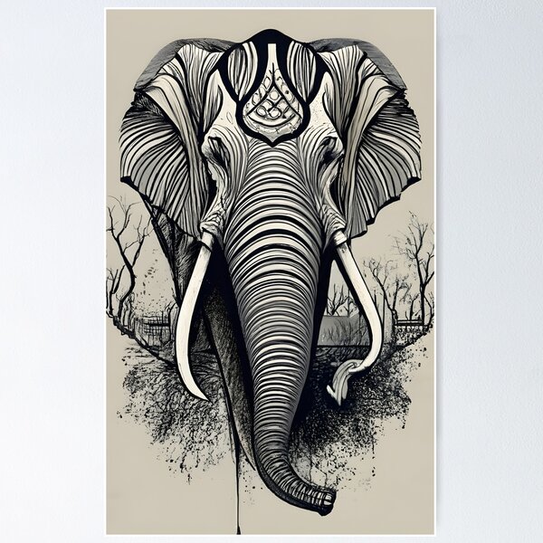 Item preview, Abstract Elephant Art designed and sold by CraftMiller.