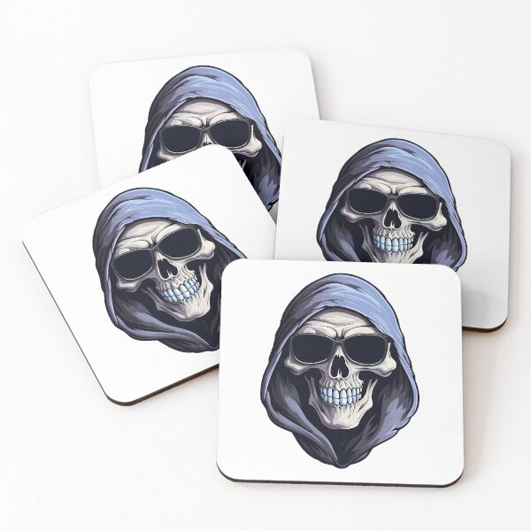 Item preview, Cartoon Blue Hooded Grim Reaper wearing sunglasses designed and sold by ZappyP.