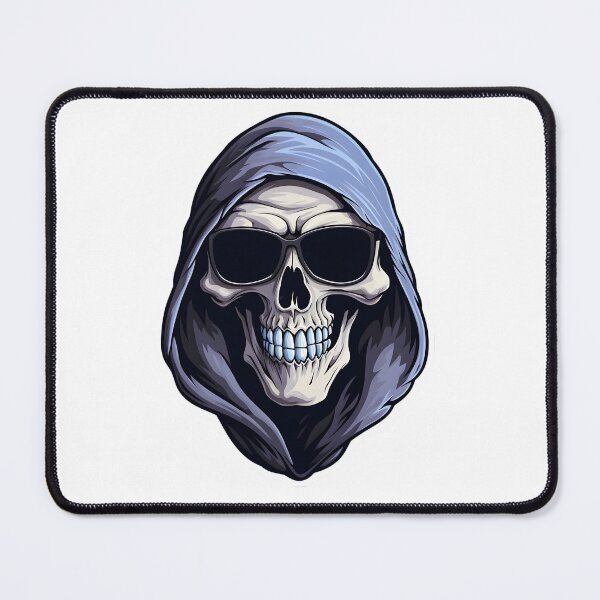 Item preview, Cartoon Blue Hooded Grim Reaper wearing sunglasses designed and sold by ZappyP.